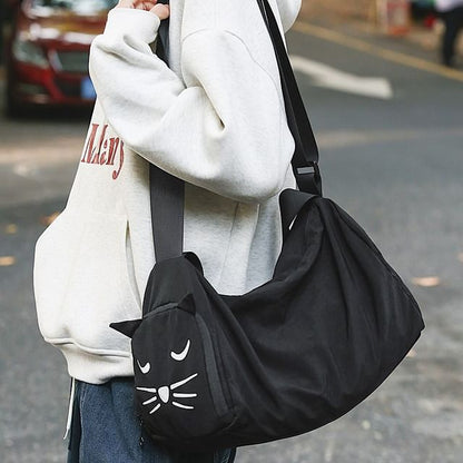 Cat Messenger Nylon Bag Print