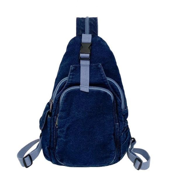 Sling Buckle Denim Bag