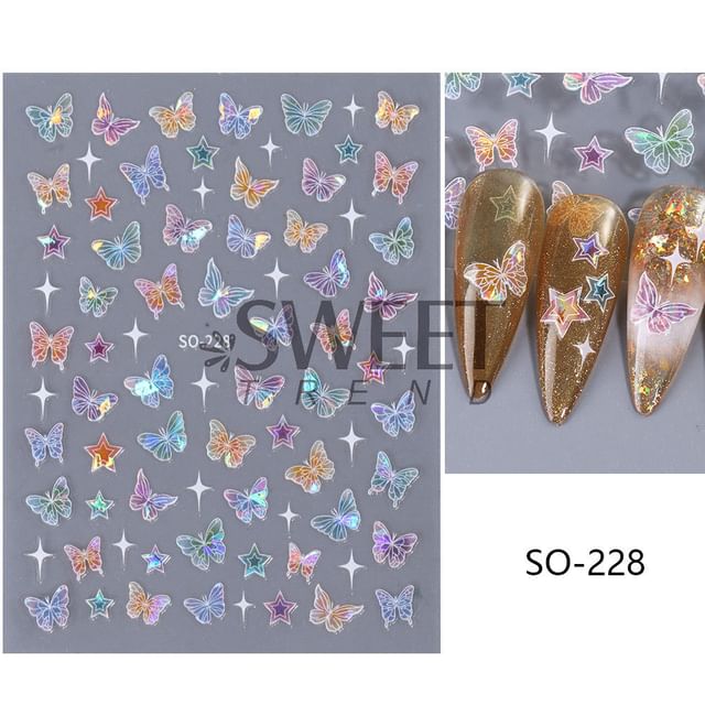 Butterfly Star Nail Art Stickers (Various Designs)