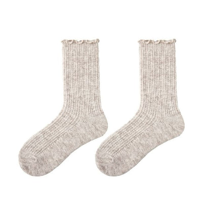 Frilled Melange Crew Socks