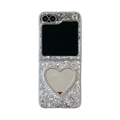 Glitter Heart Mirrored Phone Case / Strap / Set