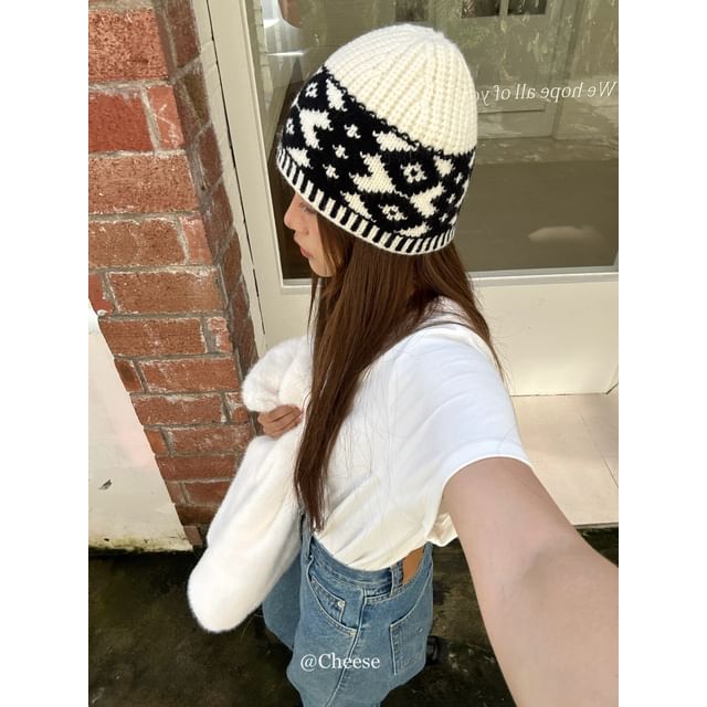 Patterned Beanie Knit