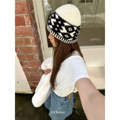 Patterned Beanie Knit