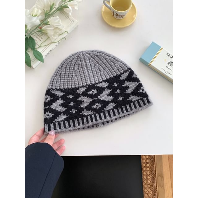 Patterned Beanie Knit
