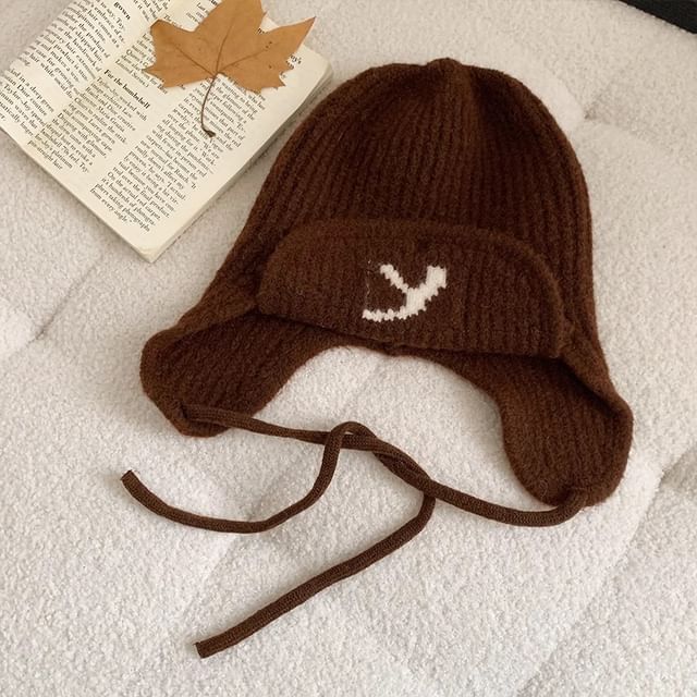 Print Knit Trapper Hat