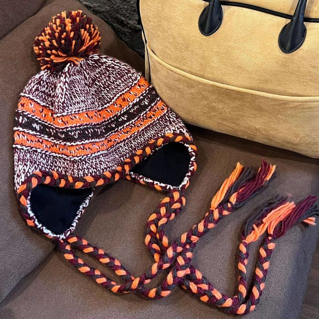 Pom Pom Knit Trapper Hat