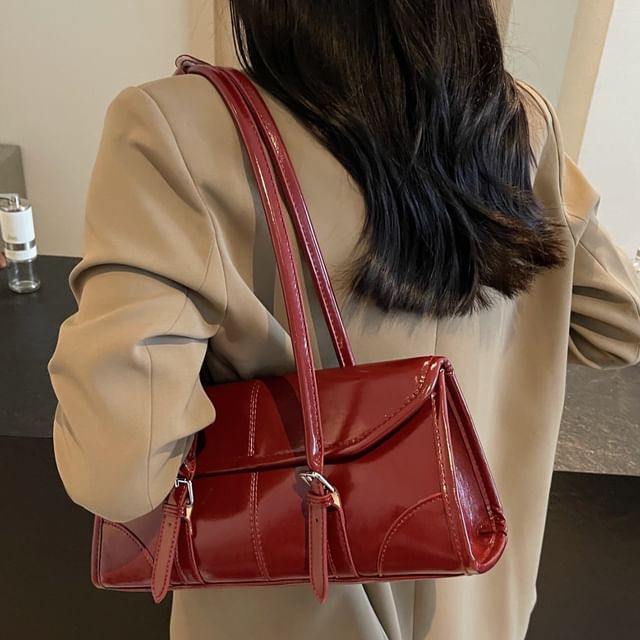 Tote Faux Bag Leather Flap