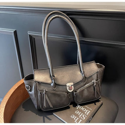 Tote Multi-Pocket Faux Bag Leather