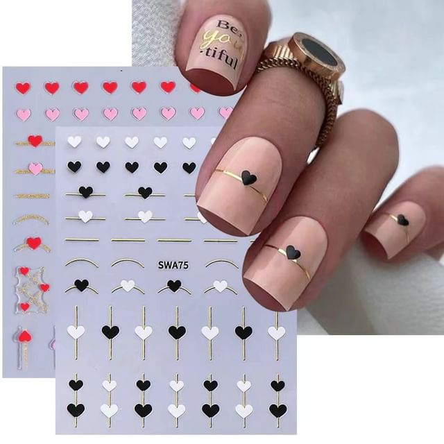 Heart Nail Art Stickers