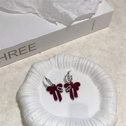 Bowknot Earring Drop Rhinestone