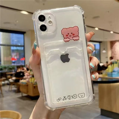 Animal Card Holder Transparent Phone Case