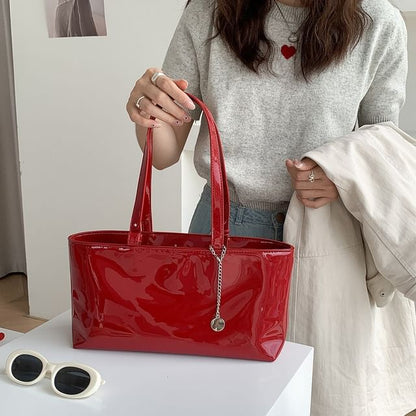 Plain Bag Leather Faux Tote