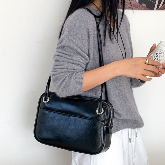 Tote Bag Leather Plain Faux