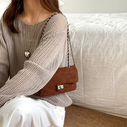 Flap Strap Crossbody Quilted Chain Bag