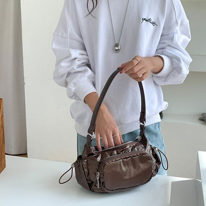 Drawstring Plain Shoulder Bag