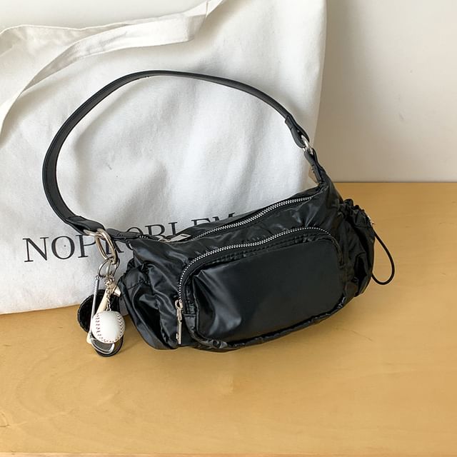 Drawstring Plain Shoulder Bag