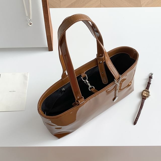 Plain Bag Leather Faux Tote