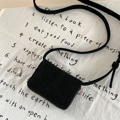 Plain Suede Crossbody Faux Bag