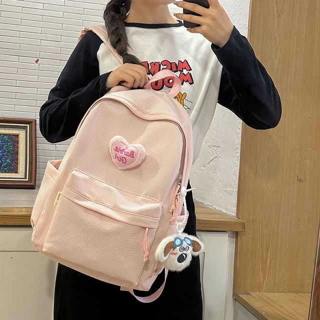 Plaid / Set Nylon Backpack Brooch