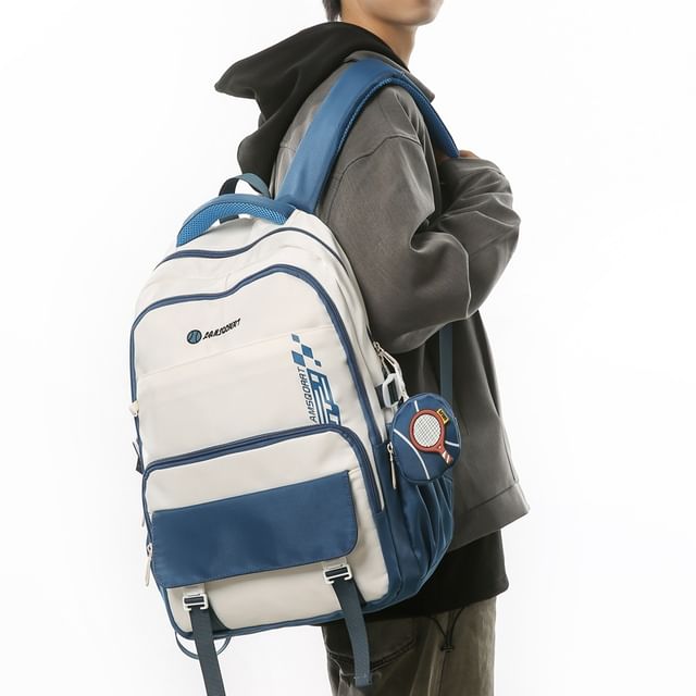 Backpack Lettering Purse Coin Buckled + Nylon Set: