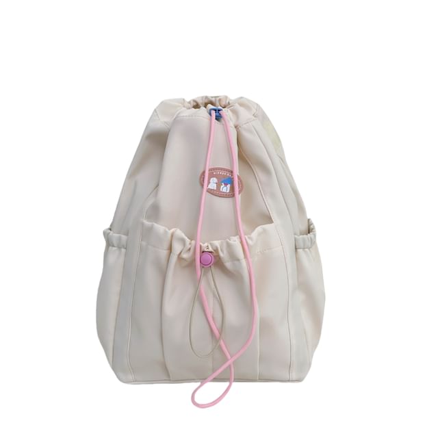 Drawstring Backpack Nylon Applique