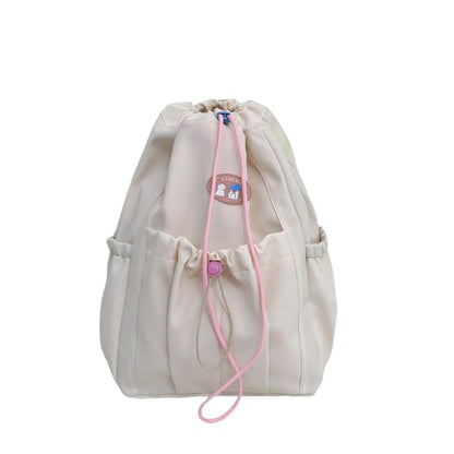 Drawstring Backpack Nylon Applique
