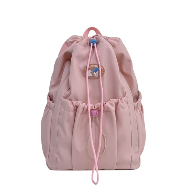 Drawstring Backpack Nylon Applique