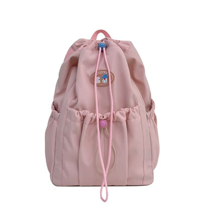 Drawstring Backpack Nylon Applique