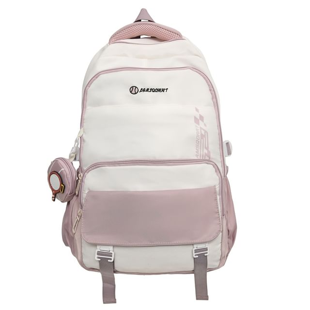 Backpack Lettering Purse Coin Buckled + Nylon Set: