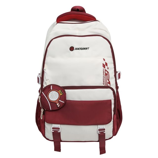 Backpack Lettering Purse Coin Buckled + Nylon Set: