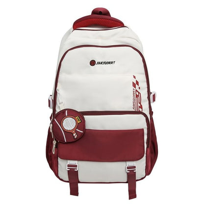 Backpack Lettering Purse Coin Buckled + Nylon Set: