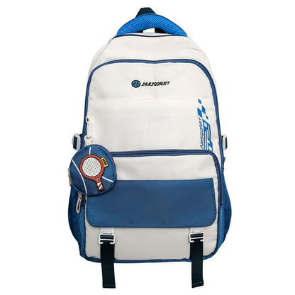 Backpack Lettering Purse Coin Buckled + Nylon Set: