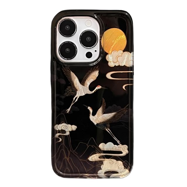 Tassel Set Charm Case Phone / Crane