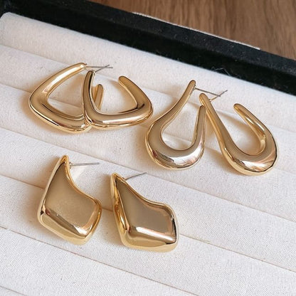 Earring Geometric Hoop Alloy