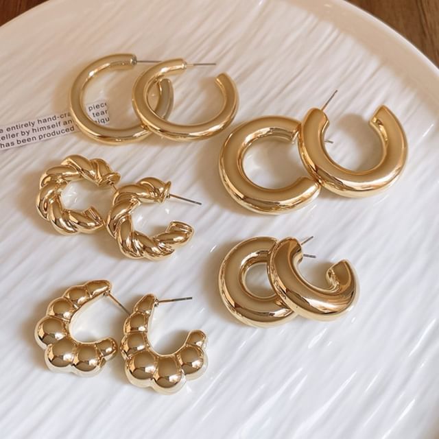 Designs) (Various Earring Alloy Plain Hoop