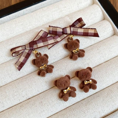 Bear Drop / Earring Stud Bow