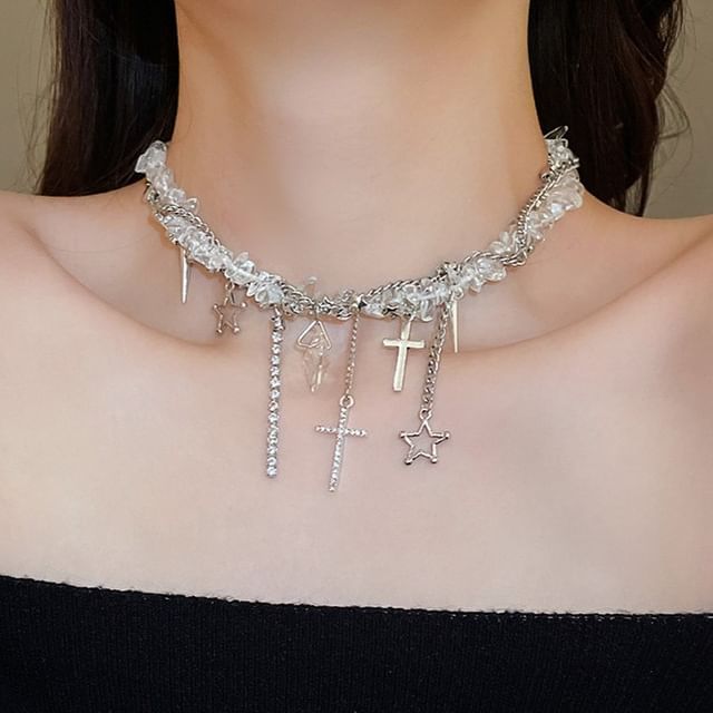 CZ Necklace Rhinestone Pendant