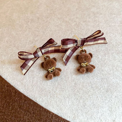 Bear Drop / Earring Stud Bow