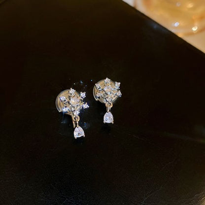 CZ Earring Snowflake Drop