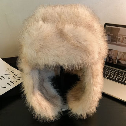 Fluffy Plain Trapper Hat