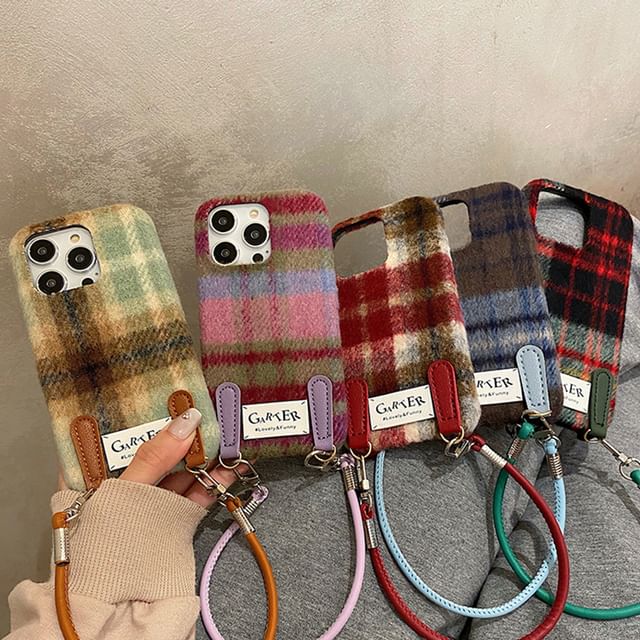 Case Plaid Strap Phone