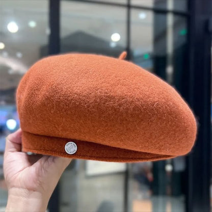 Wool Disc Hat Beret Metal