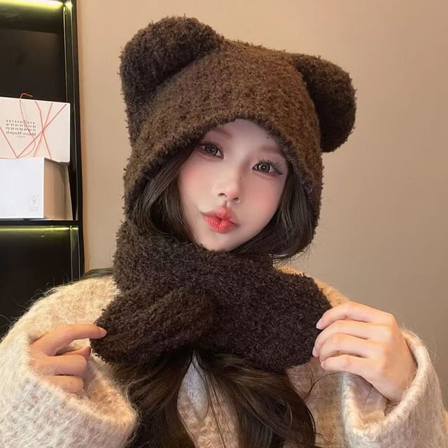 Knit Bear Ear Balaclava