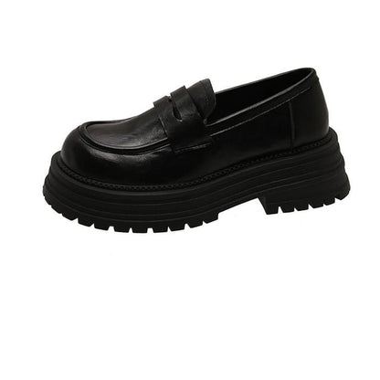 Platform Loafers Faux Leather