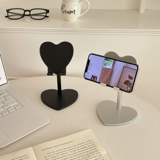 Heart Plastic Adjustable Desktop Phone Stand / Set