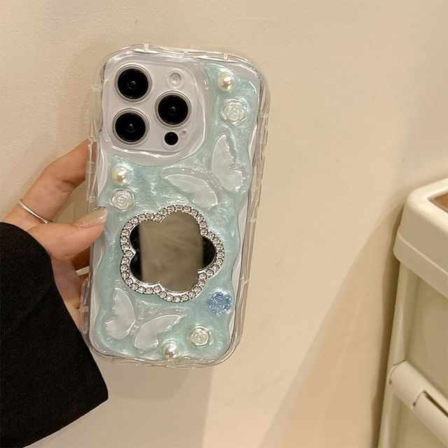 Case Floral Phone Mirrored