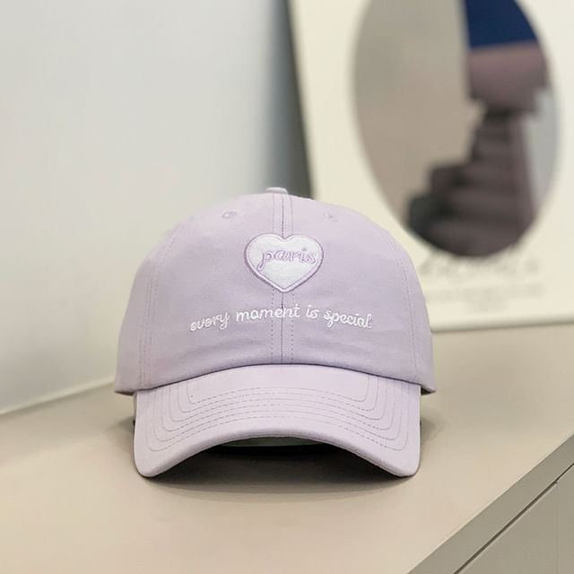 Cap Heart Embroidered