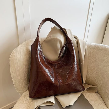Leather Bag Faux Plain Tote