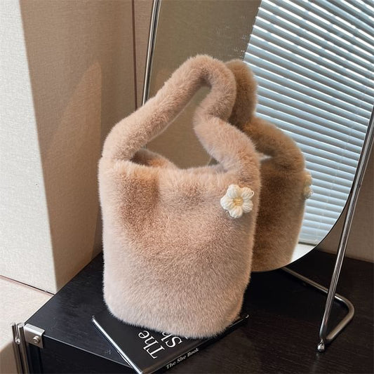 Fluffy Floral Bucket Accent Bag