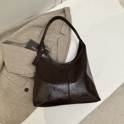 Leather Bag Faux Plain Tote